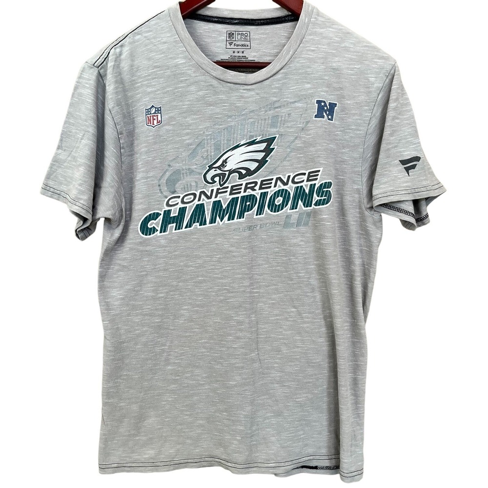 Philadelphia Eagles Fanatics T-Shirt Adult Medium Gray NFC Conference Champs NFL
